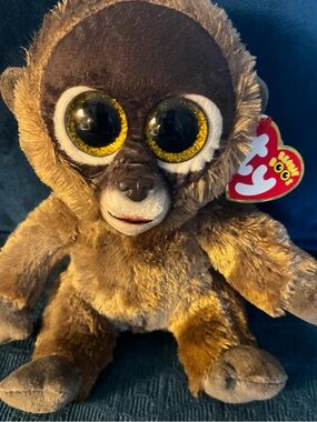 TY Beanie Boos Brown Chessie Kids Plush Toy with Large Gold Eyes NWT